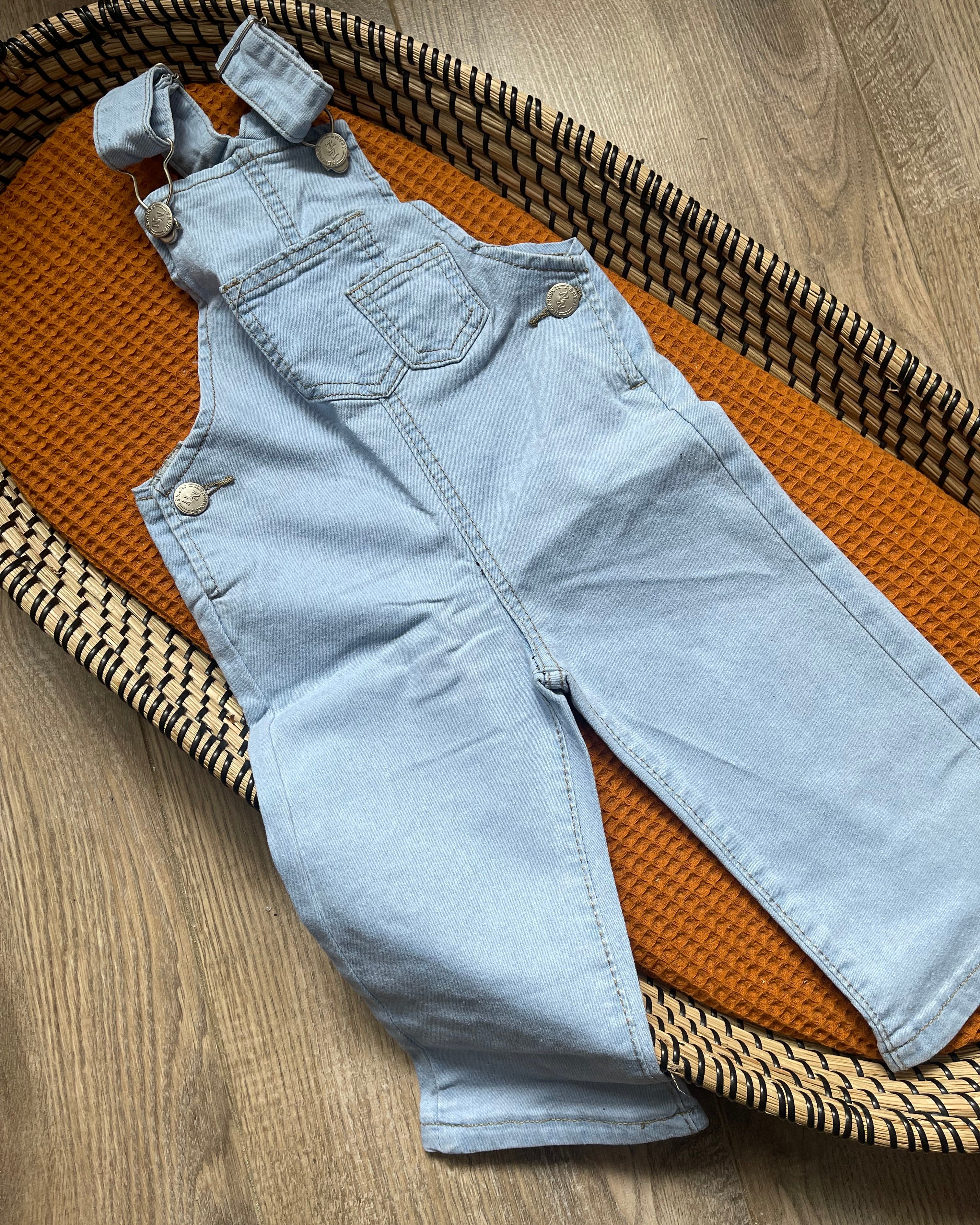 Lichtblauwe jongens en meisjes tuinbroek - Main Image