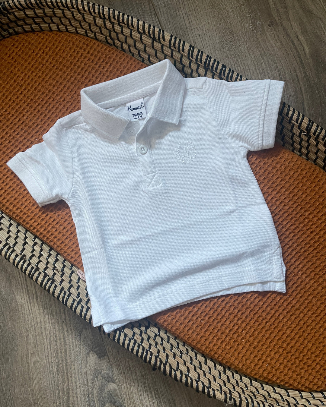 Jongens witte polo shirt met korte mouw
