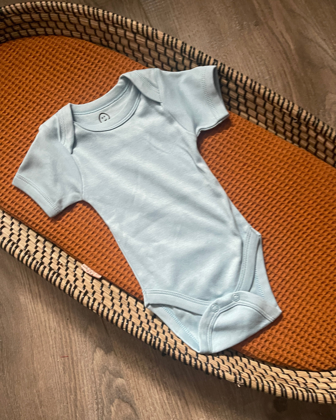 Korte mouw romper baby blauw