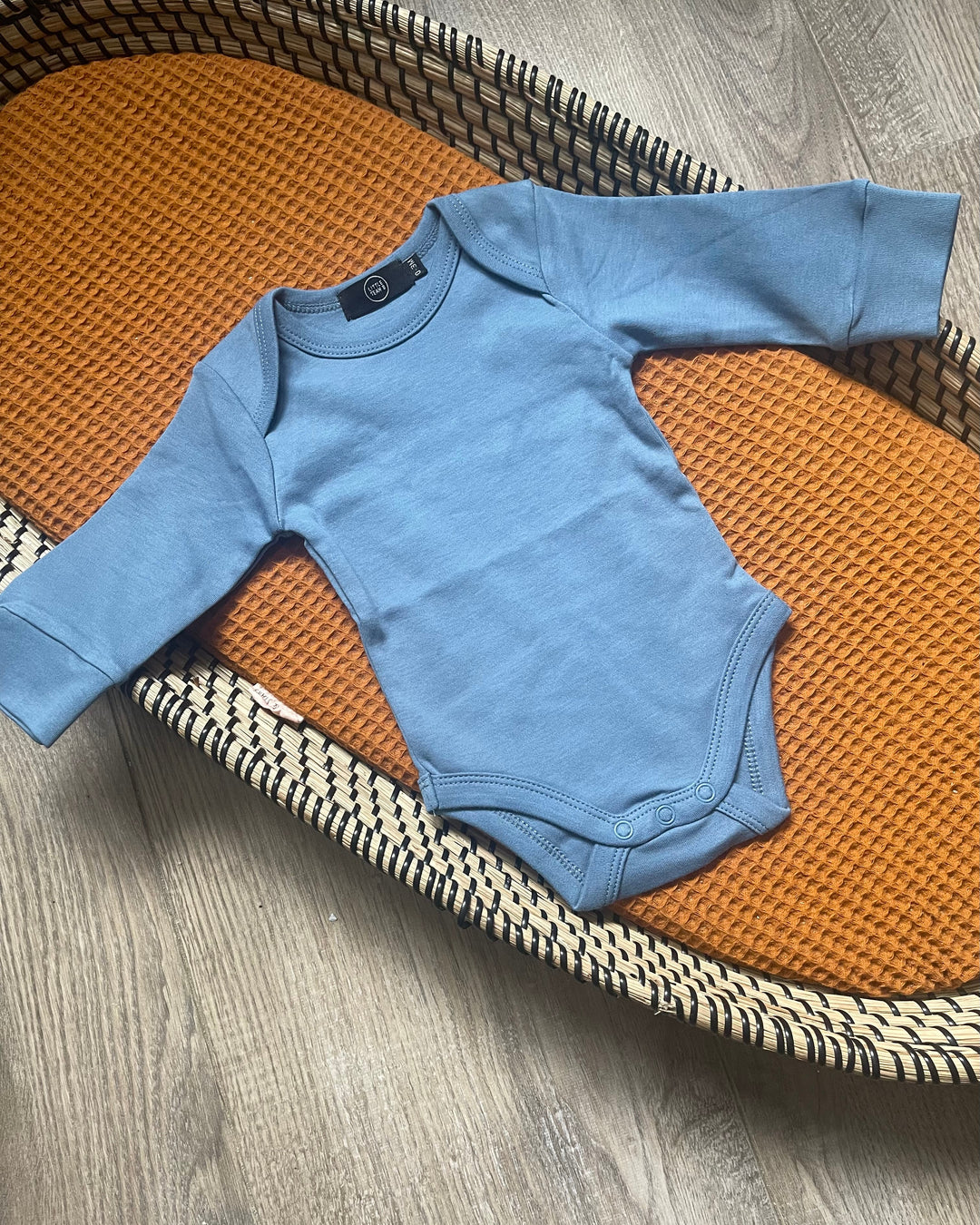 Lange mouw romper in jeans blauw