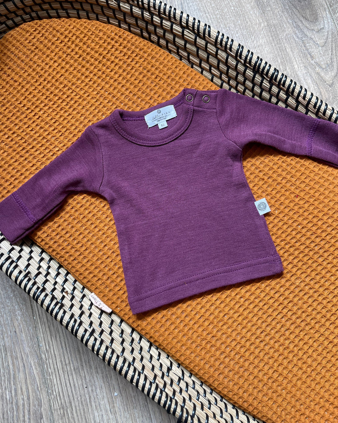 Kindershirt longsleeve in aubergine