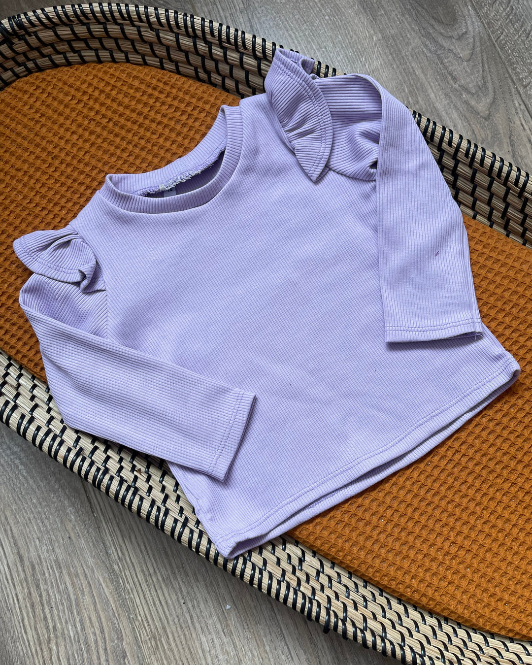 Kindershirt longsleeve meisjes rib stof in lila