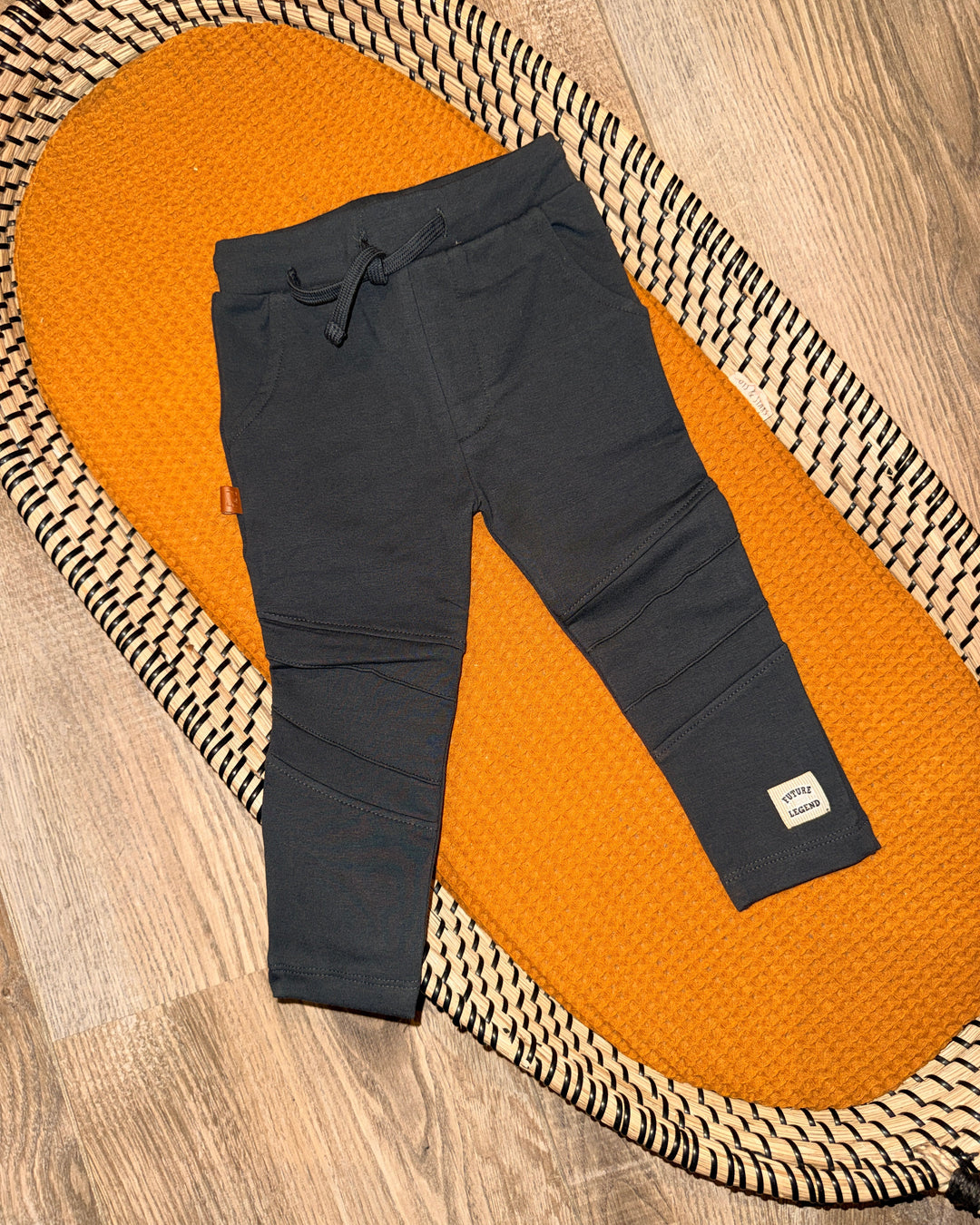 Zwarte biker look broek