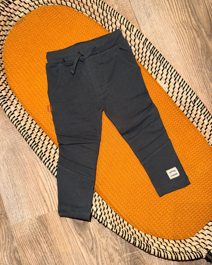 Zwarte biker look broek