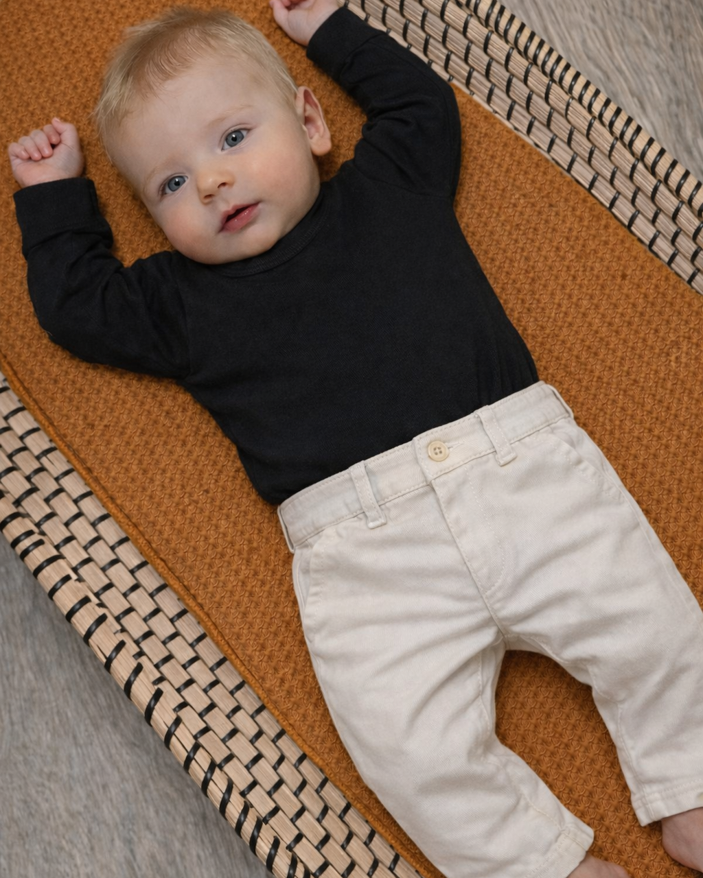 Zand baby spijkerbroek