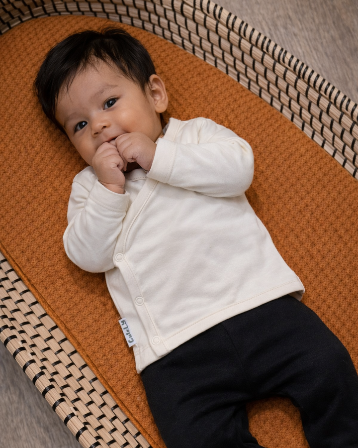 Overslag shirt beige