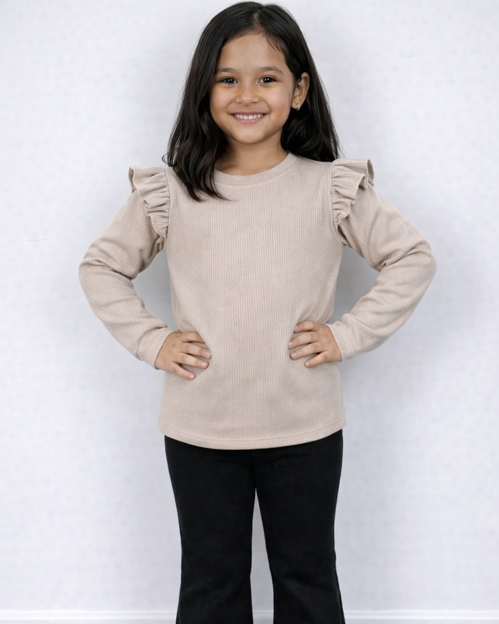 Beige shirt ruffles