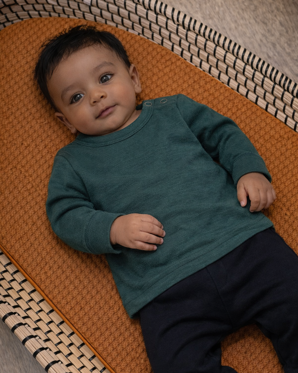 dennegroene longsleeve merinowol