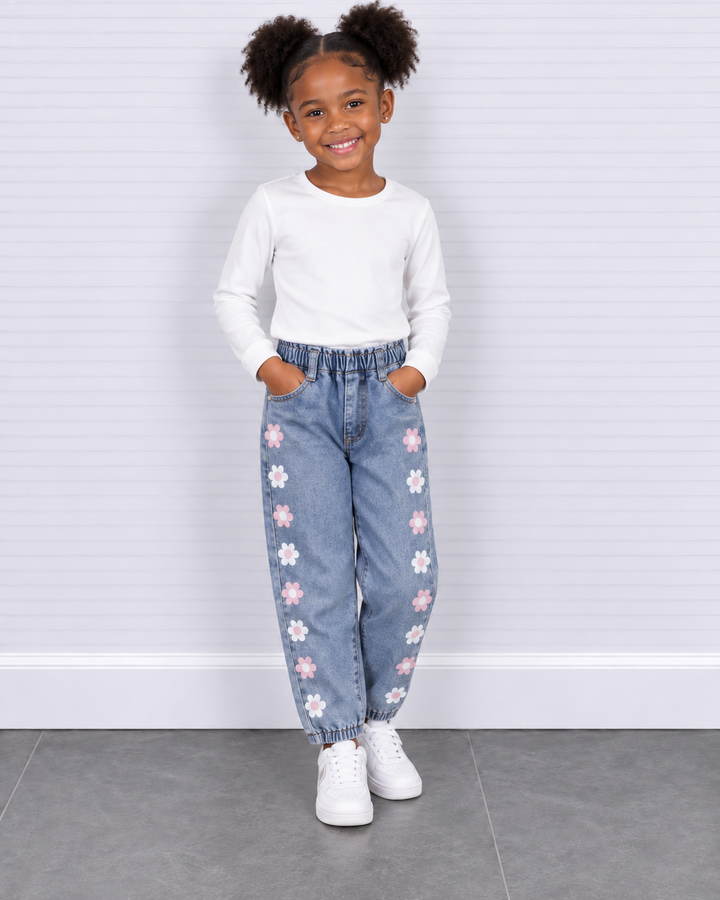 jeans roze en wit madelief 