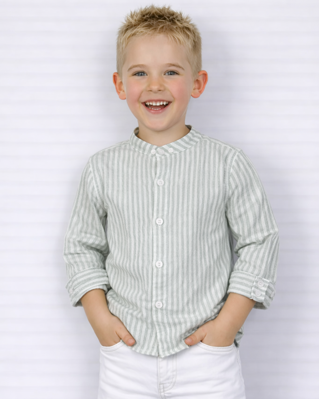 Groen / Wit gestreepte blouse