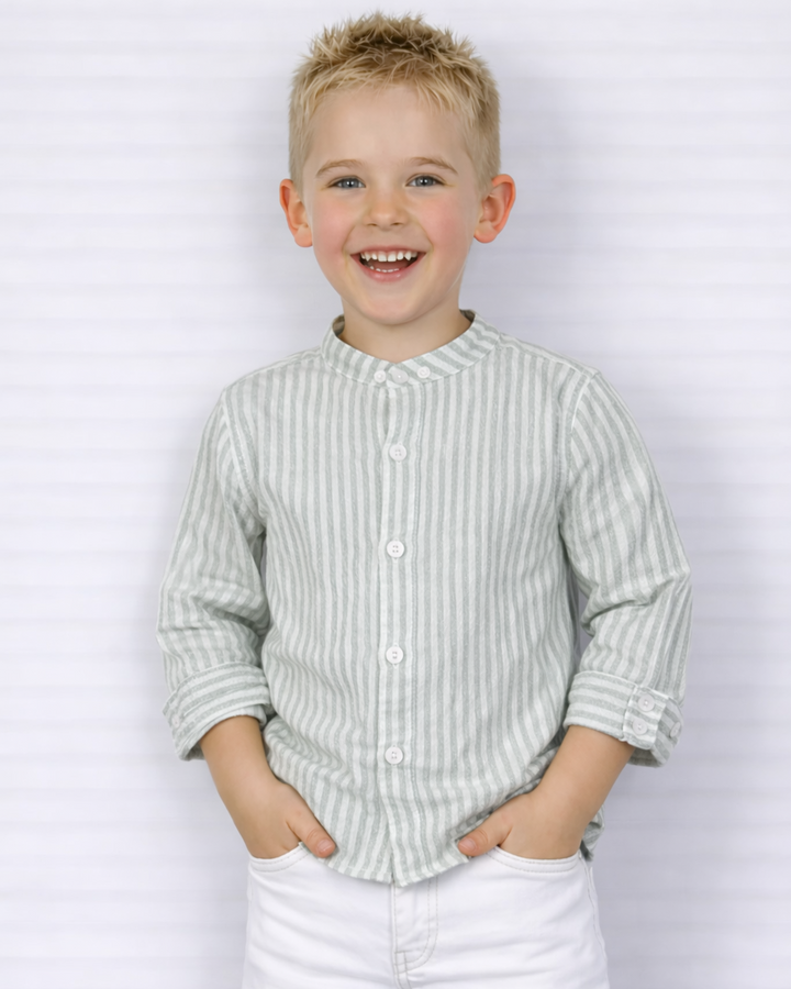 Groen / Wit gestreepte blouse