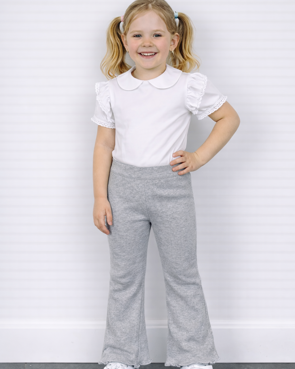 grijze flared broek