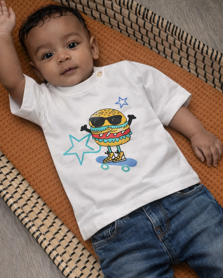 Hamburger t-shirt baby