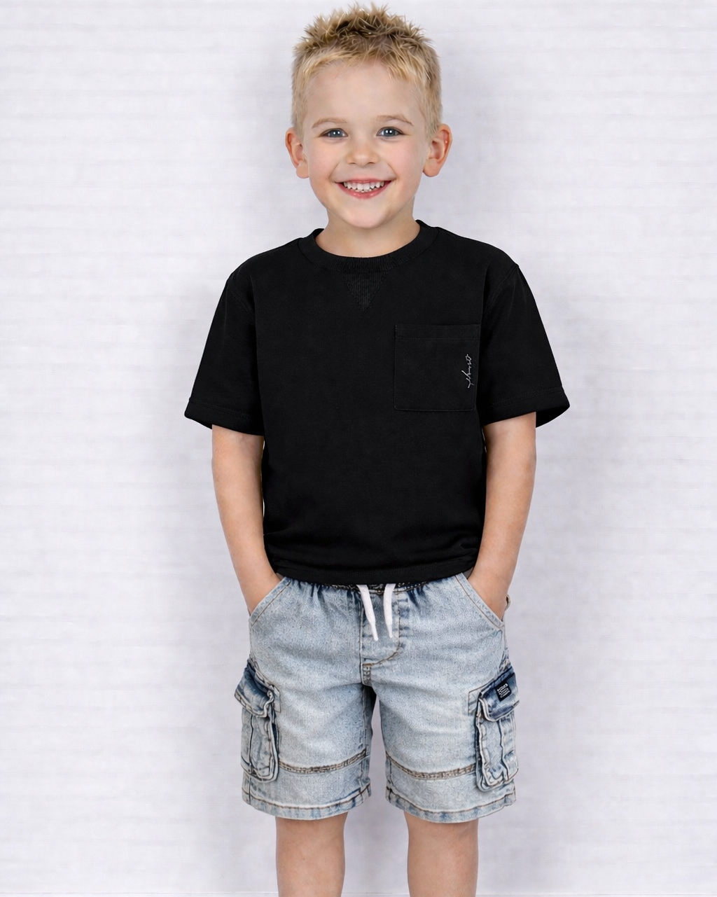 Cargo short lichtblauw denim