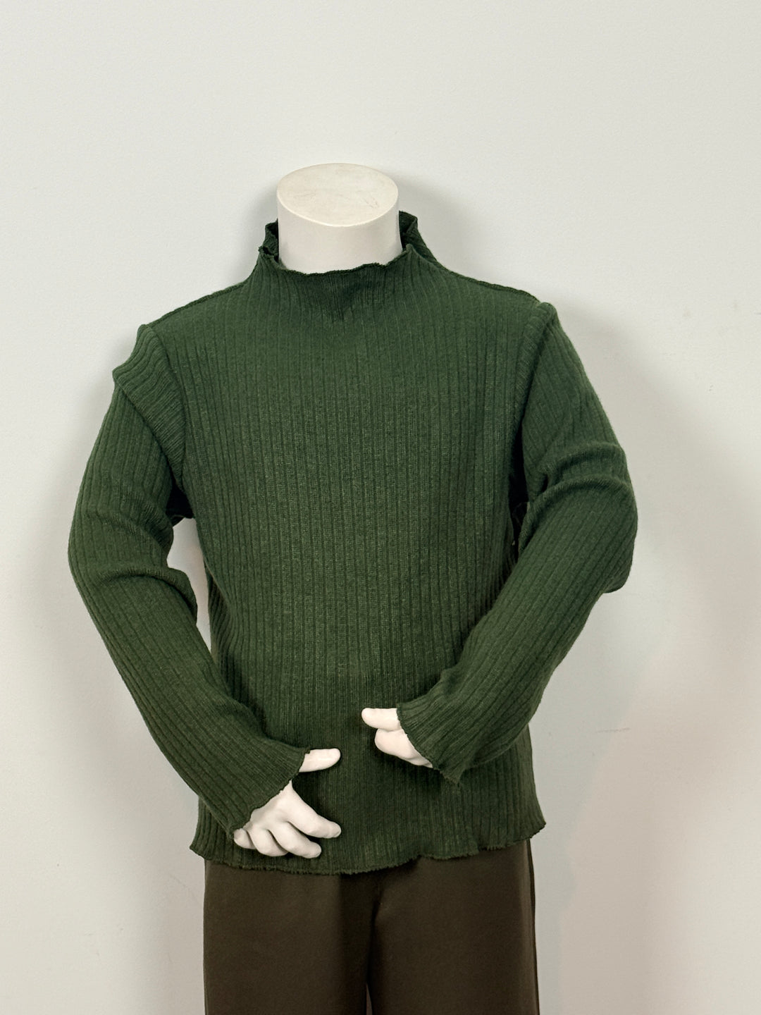 Ribstof groen trui 