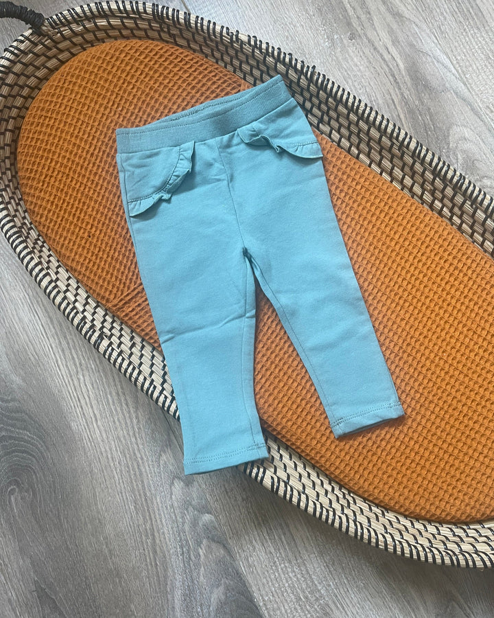 Baby meisjes broekje groen met ruffles