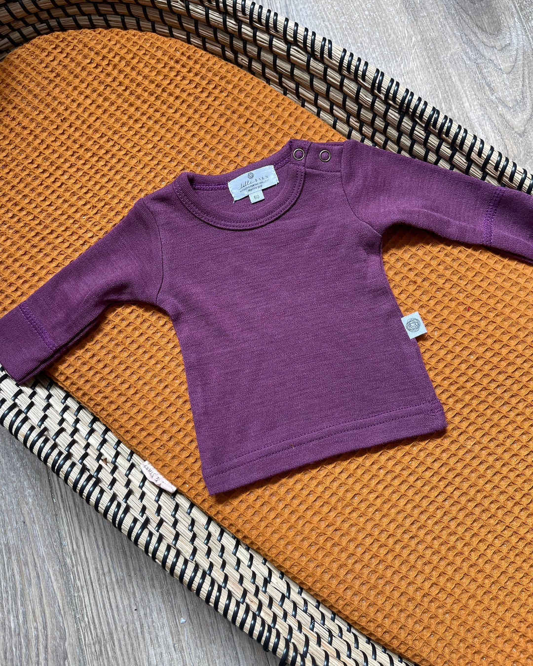 Baby shirt longsleeve in aubergine
