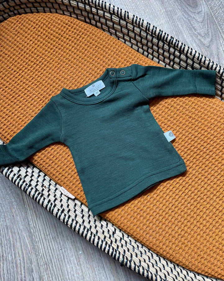 Baby shirt longsleeve in dennengroen