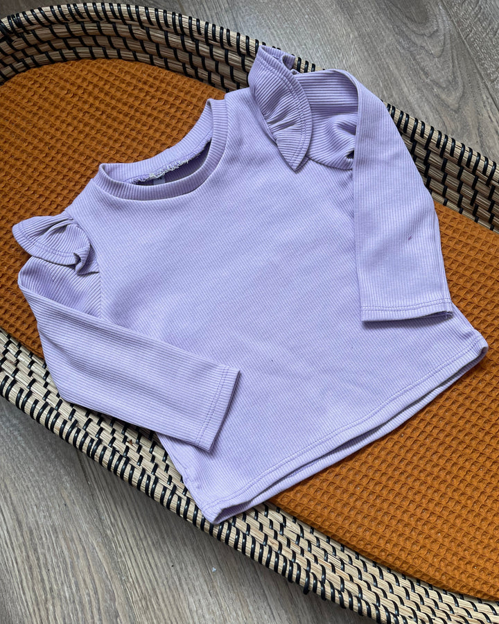 Kindershirt longsleeve meisjes rib stof in lila