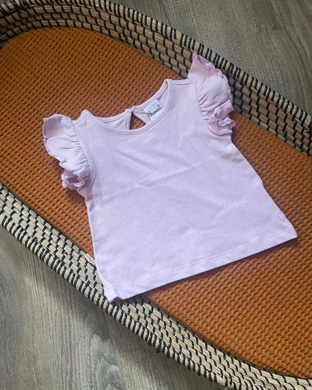 Baby meisjes t-shirt paars met ruffles