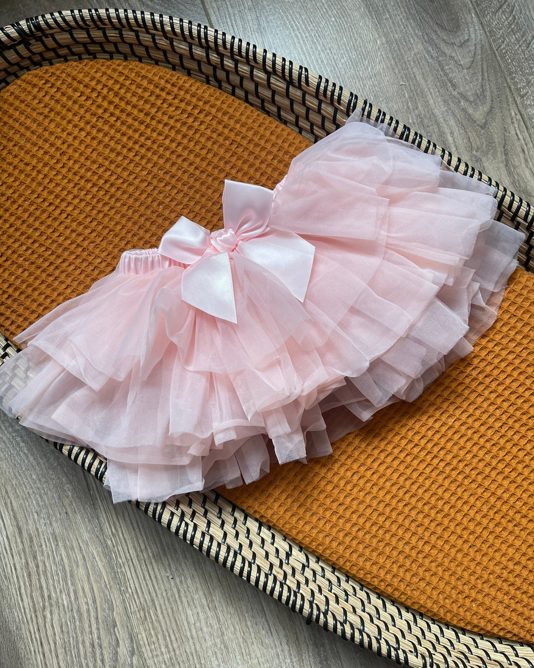 Meisjes tule tutu rokje roze met strik