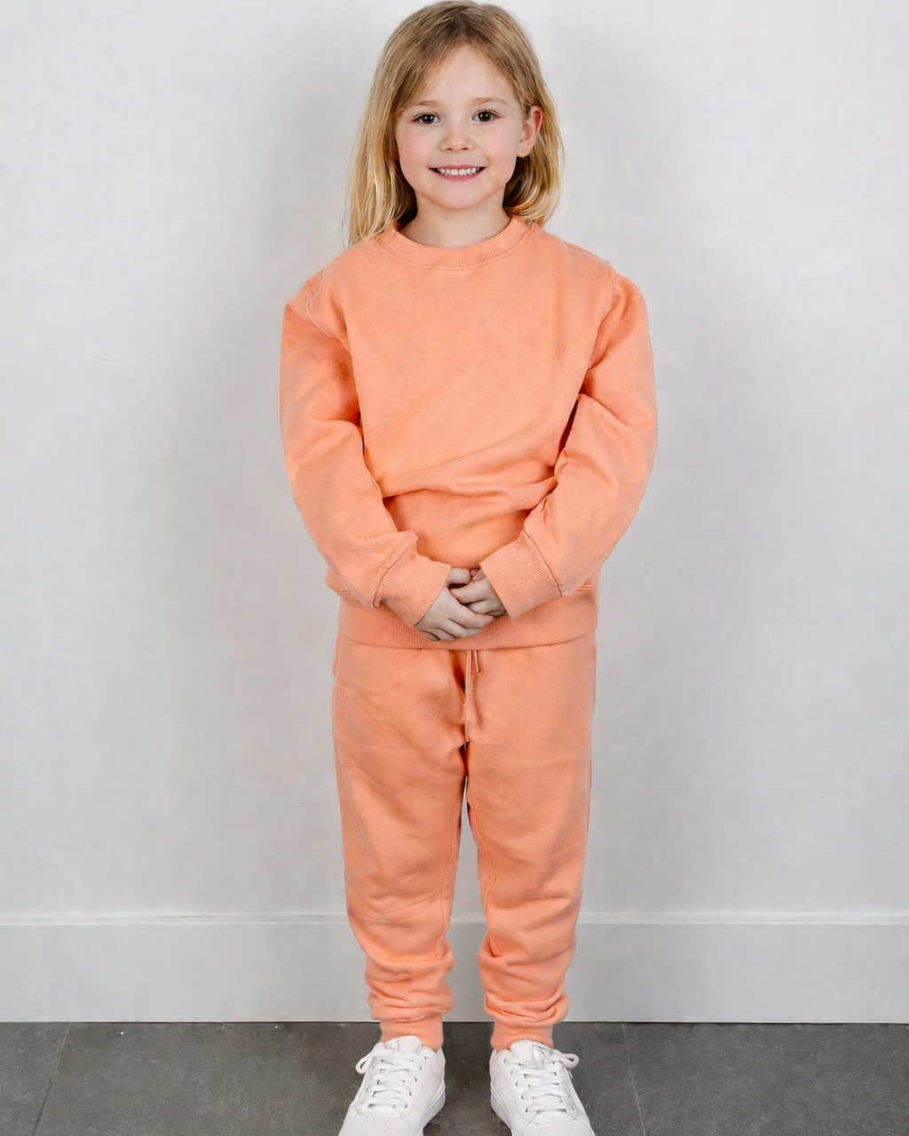 Smile meisje perzik joggingpak
