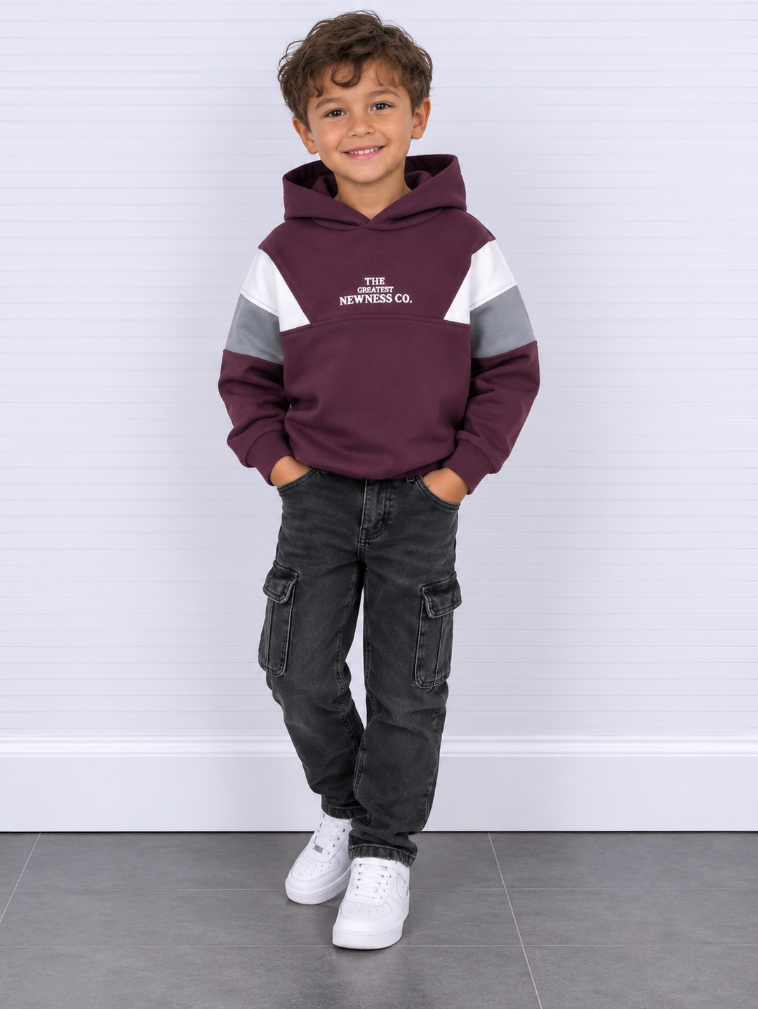 Hoodie aubergine paars rood met diverse kleuren