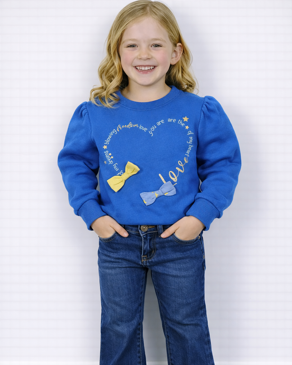 Blauwe trui love