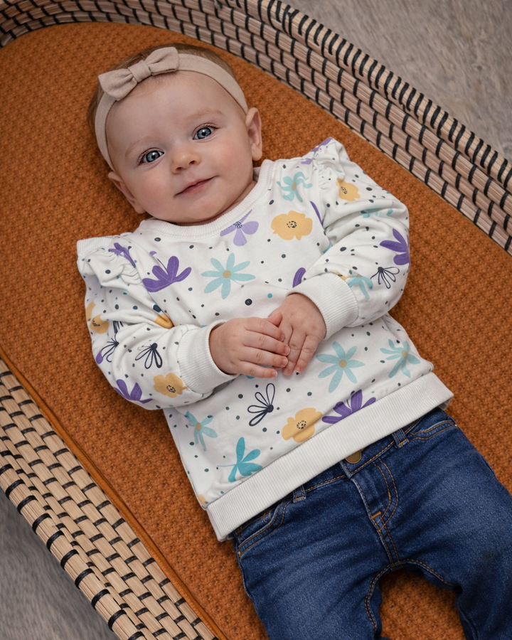 Baby sweater bloemen