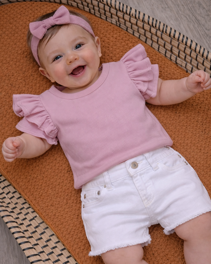 Oud roze rib shirt baby
