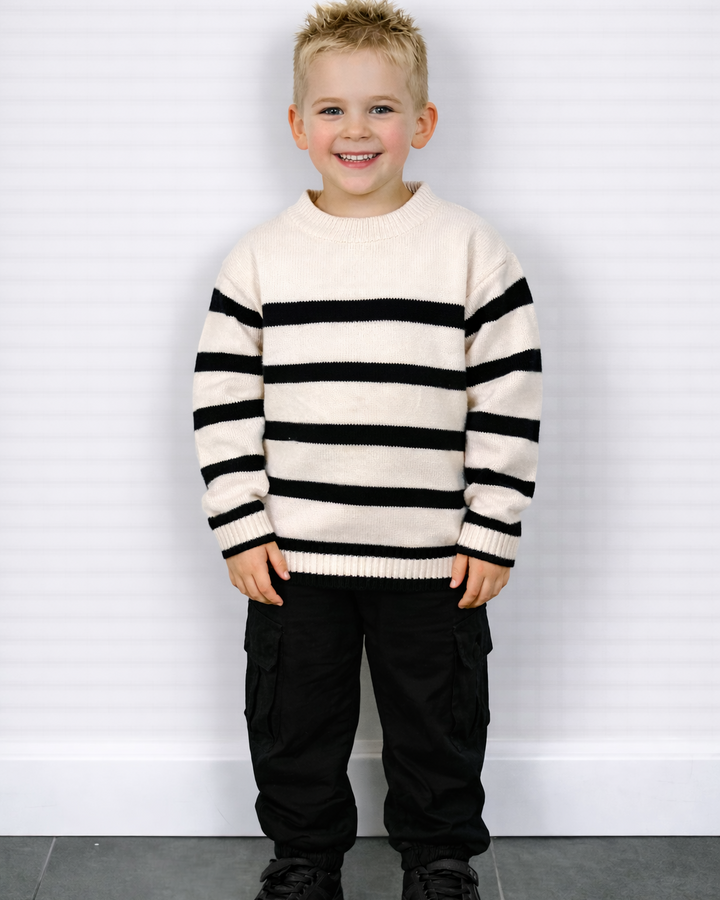 Navy trui streep