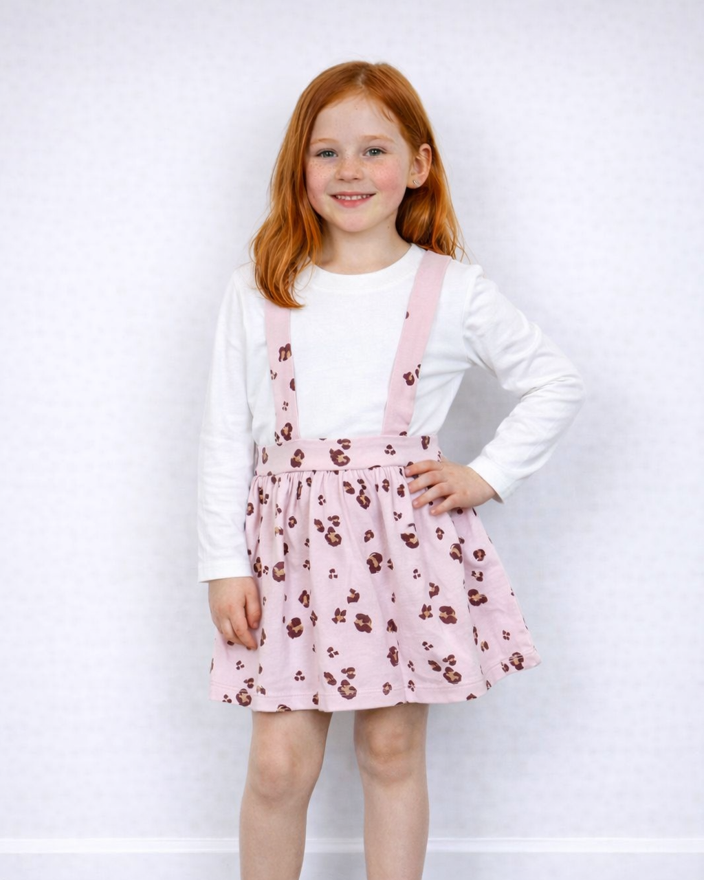 Roze panter rok met bretels